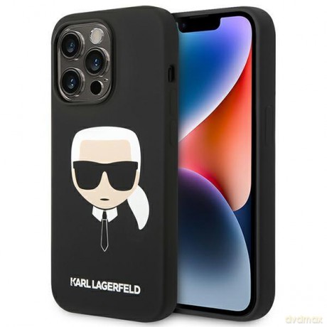 Karl Lagerfeld KLHCP14LSLKHBK iPhone 14 Pro 6,1" hardcase czarny/black Silicone Karl`s Head