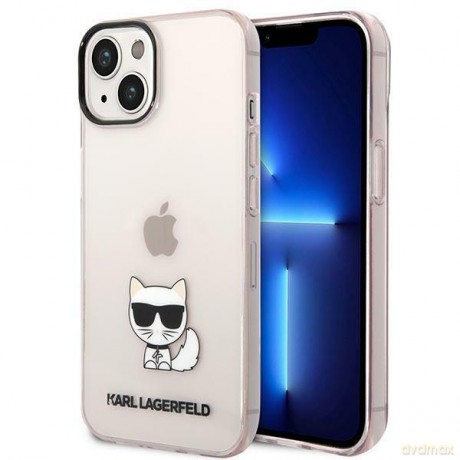 Karl Lagerfeld KLHCP14MCTTRI iPhone 14 Plus 6,7" hardcase różowy/pink Transparent Choupette Body