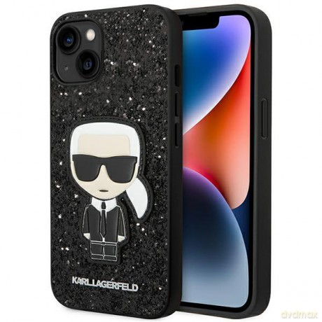 Karl Lagerfeld KLHCP14SGFKPK iPhone 14 6,1" hardcase czarny/black Glitter Flakes Ikonik