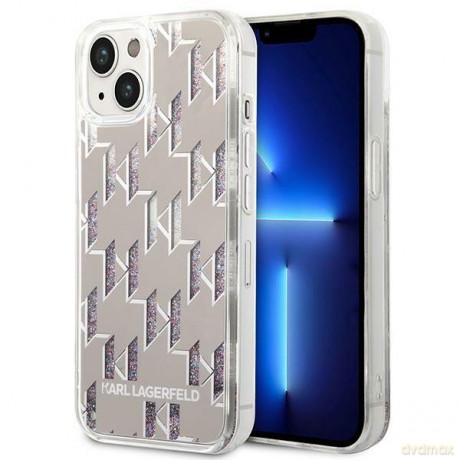 Karl Lagerfeld KLHCP14SLMNMS iPhone 14 6,1" hardcase srebrny/silver Liquid Glitter Monogram