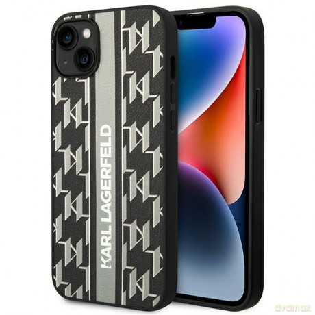 Karl Lagerfeld KLHCP14SPGKLSKG iPhone 14 6,1" hardcase szary/grey Monogram Stripe