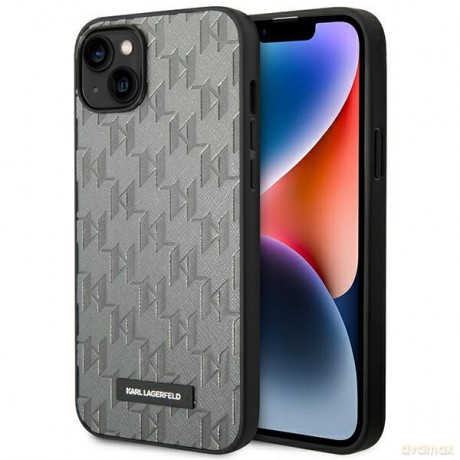 Karl Lagerfeld KLHCP14SSAKLHPG iPhone 14 6,1" hardcase szary/grey Saffiano Mono Metal Logo