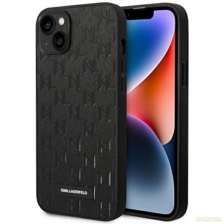 Karl Lagerfeld KLHCP14SSAKLHPK iPhone 14 6,1" hardcase czarny/black Saffiano Mono Metal Logo