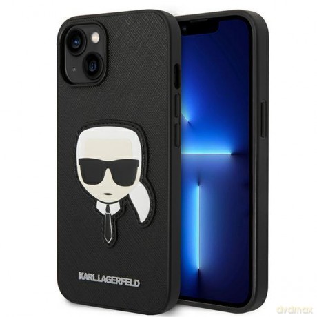 Karl Lagerfeld KLHCP14SSAPKHK iPhone 14 6,1" czarny/black hardcase Saffiano Karl`s Head Patch