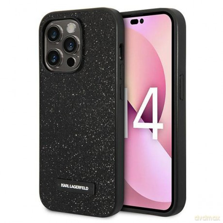 Karl Lagerfeld KLHCP14XG2ELK iPhone 14 Pro Max 6,7" hardcase czarny/black Glitter Plaque Logo