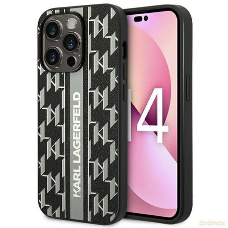 Karl Lagerfeld KLHCP14XPGKLSKG iPhone 14 Pro Max 6,7" hardcase szary/grey Monogram Stripe