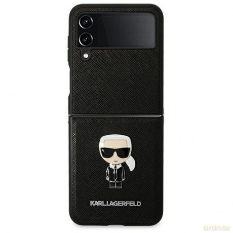 Karl Lagerfeld KLHCZF4IKMSBK F721 Z Flip 4 czarny/black book Saffiano Ikonik Metal