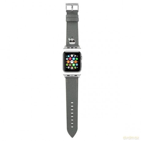 Karl Lagerfeld Pasek KLAWLOKHG Apple Watch 42/44/45mm srebrny/silver strap Saffiano Karl Heads