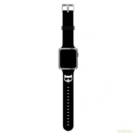 Karl Lagerfeld Pasek KLAWMSLCK Apple Watch 38/40/41mm czarny/black strap Silicone Choupette Heads