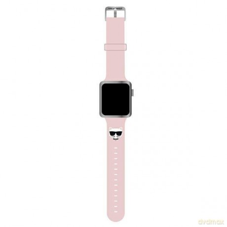 Karl Lagerfeld Pasek KLAWMSLCP Apple Watch 38/40/41mm różowy/pink strap Silicone Choupette Heads
