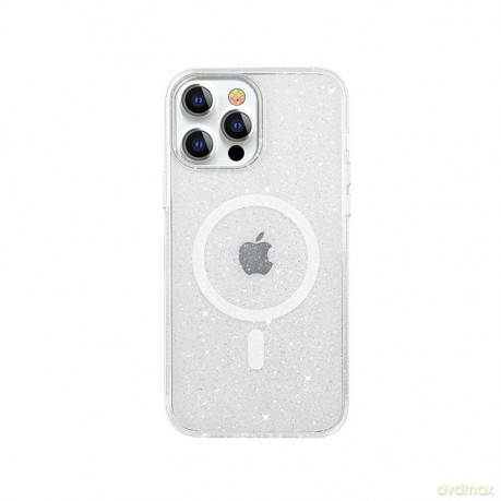 Kingxbar PQY Elegant Series magnetyczne etui do iPhone 13 Pro Max obudowa pokrowiec srebrny (kompatybilne z MagSafe)