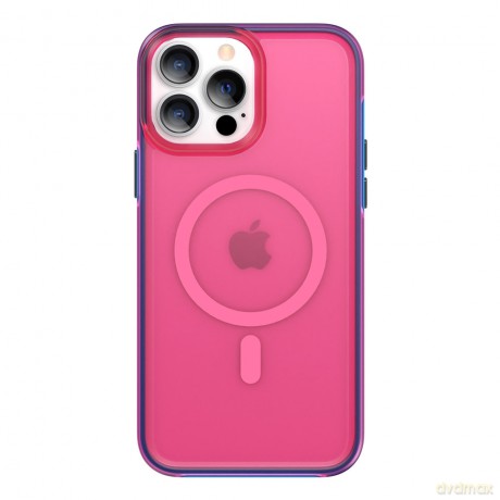 Kingxbar PQY Fluorescence Series magnetyczne etui do iPhone 13 obudowa pokrowiec czerwony (kompatybilne z MagSafe)