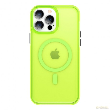Kingxbar PQY Fluorescence Series magnetyczne etui do iPhone 13 obudowa pokrowiec zielony (kompatybilne z MagSafe)