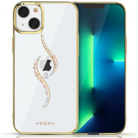Kingxbar Sky Series luksusowe etui z Kryształami Swarovskiego na iPhone 13 Pro Max złoty (Guard)