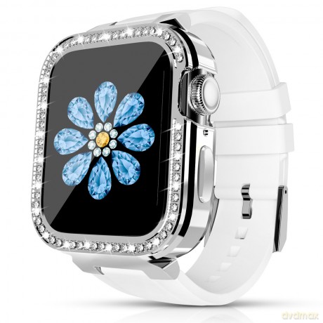 Kingxbar Strarry pasek z etui do Apple Watch 40/41mm biały