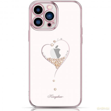Kingxbar Wish Series etui ozdobione oryginalnymi Kryształami Swarovskiego iPhone 13 Pro Max różowy