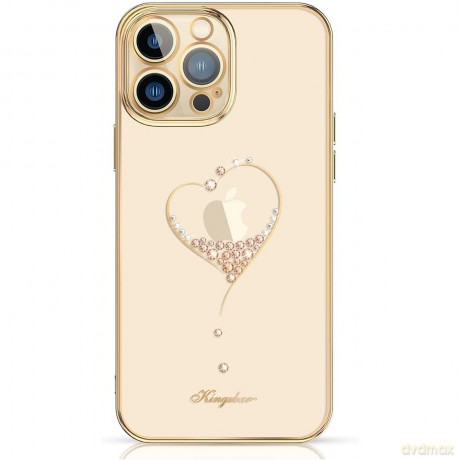 Kingxbar Wish Series etui ozdobione oryginalnymi Kryształami Swarovskiego iPhone 13 Pro Max złoty