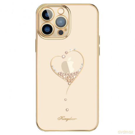 Kingxbar Wish Series etui ozdobione oryginalnymi Kryształami Swarovskiego iPhone 13 złoty