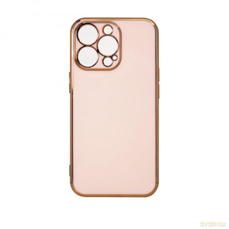 Lighting Color Case etui do Xiaomi Redmi Note 11 Pro żelowy pokrowiec ze złotą ramką różowy