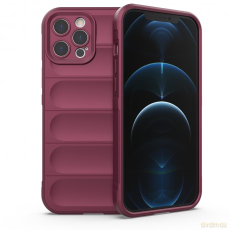 Magic Shield Case etui do iPhone 12 Pro Max elastyczny pancerny pokrowiec burgundowy