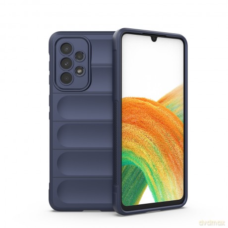 Magic Shield Case etui do Samsung Galaxy A33 5G elastyczny pancerny pokrowiec ciemnoniebieski