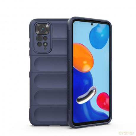 Magic Shield Case etui do Xiaomi Redmi Note 11 elastyczny pancerny pokrowiec ciemnoniebieski