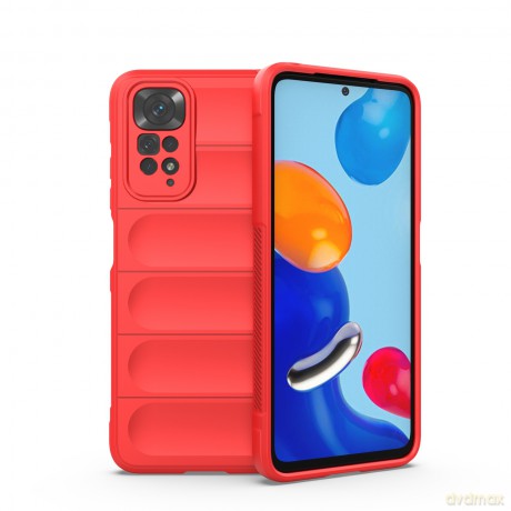 Magic Shield Case etui do Xiaomi Redmi Note 11 elastyczny pancerny pokrowiec czerwony