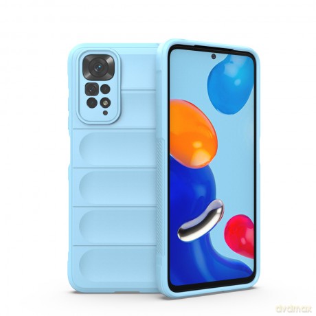 Magic Shield Case etui do Xiaomi Redmi Note 11 elastyczny pancerny pokrowiec jasnoniebieski