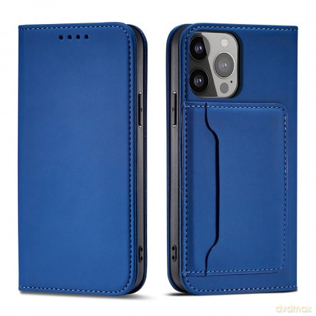 Magnet Card Case etui do iPhone 13 mini pokrowiec portfel na karty kartę podstawka niebieski