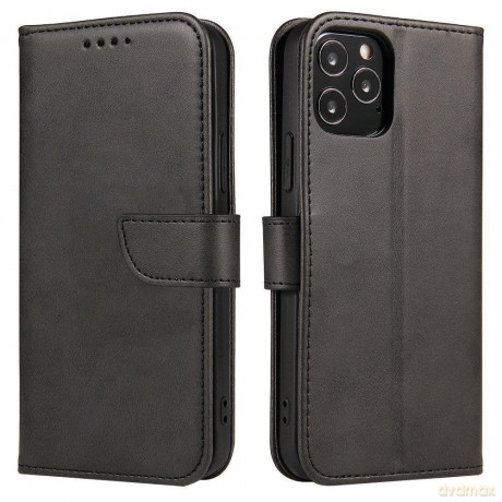 Magnet Case elegancki futerał etui pokrowiec z klapką i funkcją podstawki Oppo Reno7 5G czarny