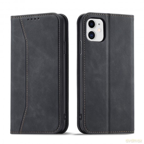 Magnet Fancy Case etui do iPhone 12 pokrowiec portfel na karty kartę podstawka czarny
