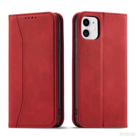 Magnet Fancy Case etui do iPhone 12 pokrowiec portfel na karty kartę podstawka czerwony