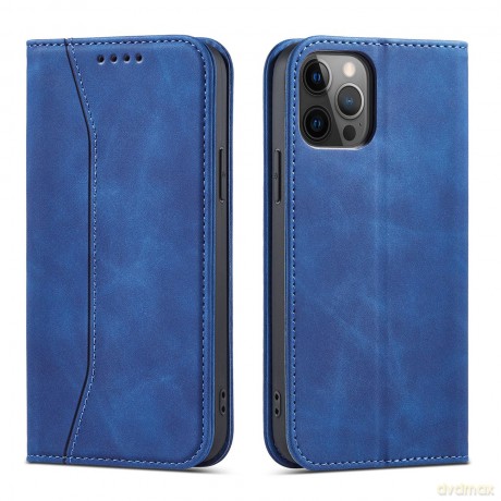 Magnet Fancy Case etui do iPhone 12 Pro Max pokrowiec portfel na karty kartę podstawka niebieski