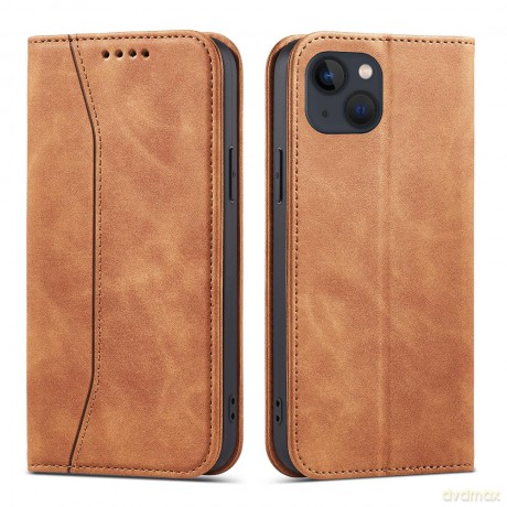 Magnet Fancy Case etui do iPhone 13 pokrowiec portfel na karty kartę podstawka brązowy