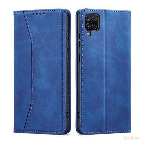 Magnet Fancy Case etui do Samsung Galaxy A12 5G pokrowiec portfel na karty kartę podstawka niebieski