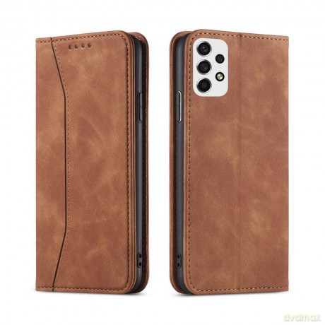 Magnet Fancy Case etui do Samsung Galaxy A53 5G pokrowiec portfel na karty kartę podstawka brązowy