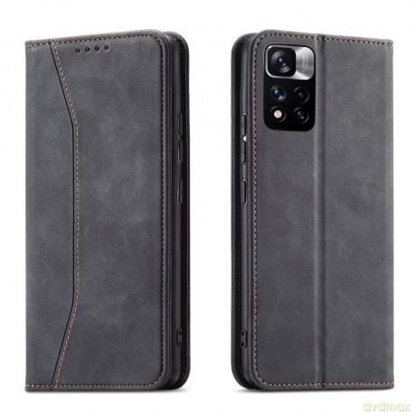 Magnet Fancy Case etui do Xiaomi Redmi Note 11 pokrowiec portfel na karty kartę podstawka czarny