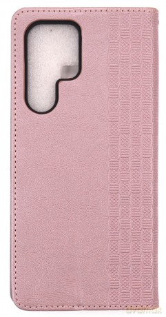 Magnet Strap Case etui do Samsung Galaxy S22 Ultra pokrowiec portfel + mini smycz zawieszka różowy