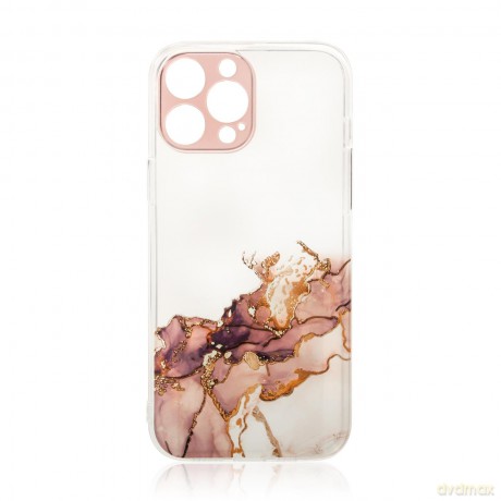 Marble Case etui do iPhone 12 żelowy pokrowiec marmur brązowy
