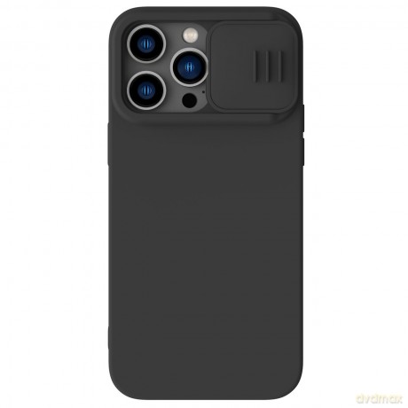 Nillkin CamShield Silky Silicone Case etui iPhone 14 Pro Max pokrowiec z osłoną na aparat czarny
