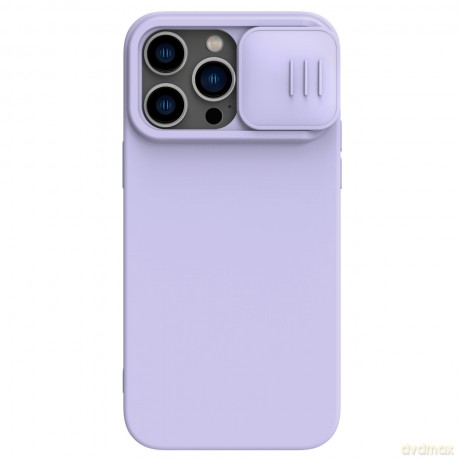 Nillkin CamShield Silky Silicone Case etui iPhone 14 Pro pokrowiec z osłoną na aparat fioletowy