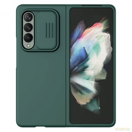 Nillkin CamShield Silky Silicone Case etui pokrowiec z osłoną na aparat do Samsung Galaxy Z Fold 3 zielony