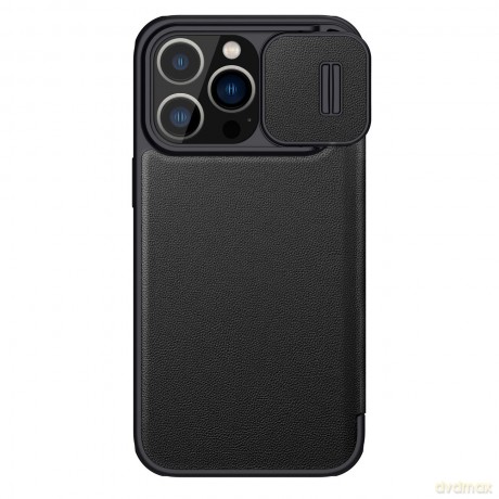 Nillkin Qin Leather Pro Case etui iPhone 14 Pro Max osłona na aparat kabura pokrowiec obudowa z klapką czarny