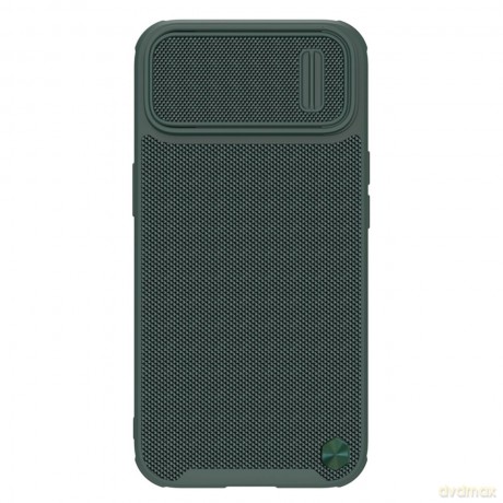 Nillkin Textured S Magnetic Case etui iPhone 14 pokrowiec MagSafe z osłoną na aparat zielony