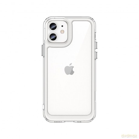 Outer Space Case etui do iPhone 12 sztywny pokrowiec z żelową ramką przezroczysty