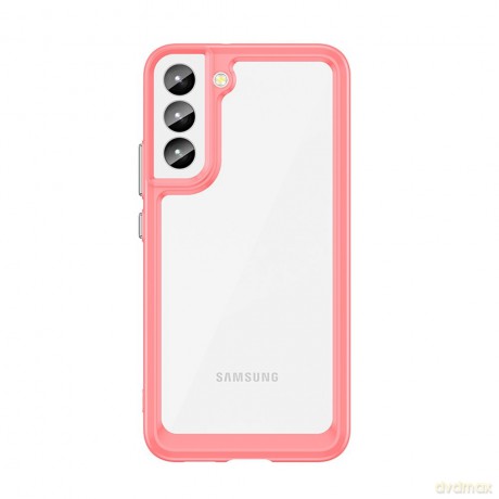 Outer Space Case etui do Samsung Galaxy S22 sztywny pokrowiec z żelową ramką czerwony