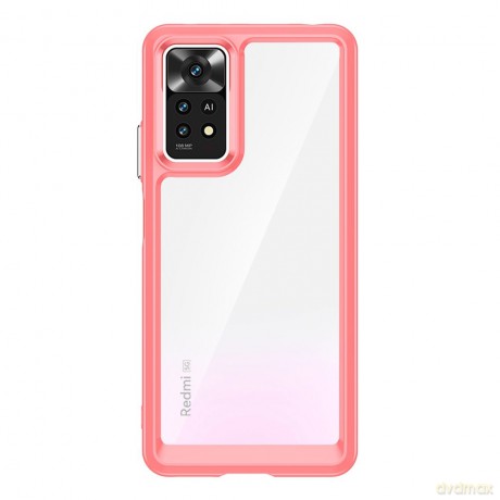 Outer Space Case etui do Xiaomi Redmi Note 11 Pro sztywny pokrowiec z żelową ramką czerwony
