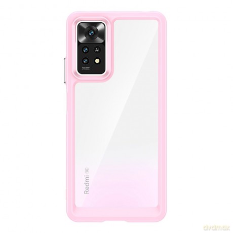 Outer Space Case etui do Xiaomi Redmi Note 11 Pro sztywny pokrowiec z żelową ramką różowy
