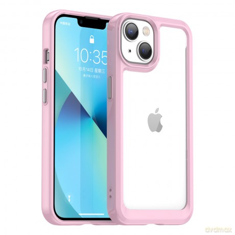Outer Space Case etui iPhone 14 sztywny pokrowiec z żelową ramką różowy