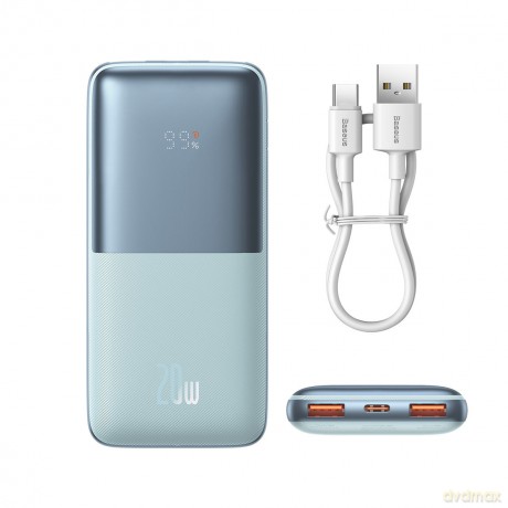 Powerbank Baseus Bipow Pro 10000mAh 20W niebieski z kablem USB Typu A - USB Typu C 3A 0.3m (PPBD040203)
